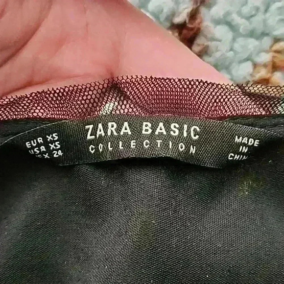 Zara Basic Velvet Tank Top | Floral Camisole - Picture 5 of 5